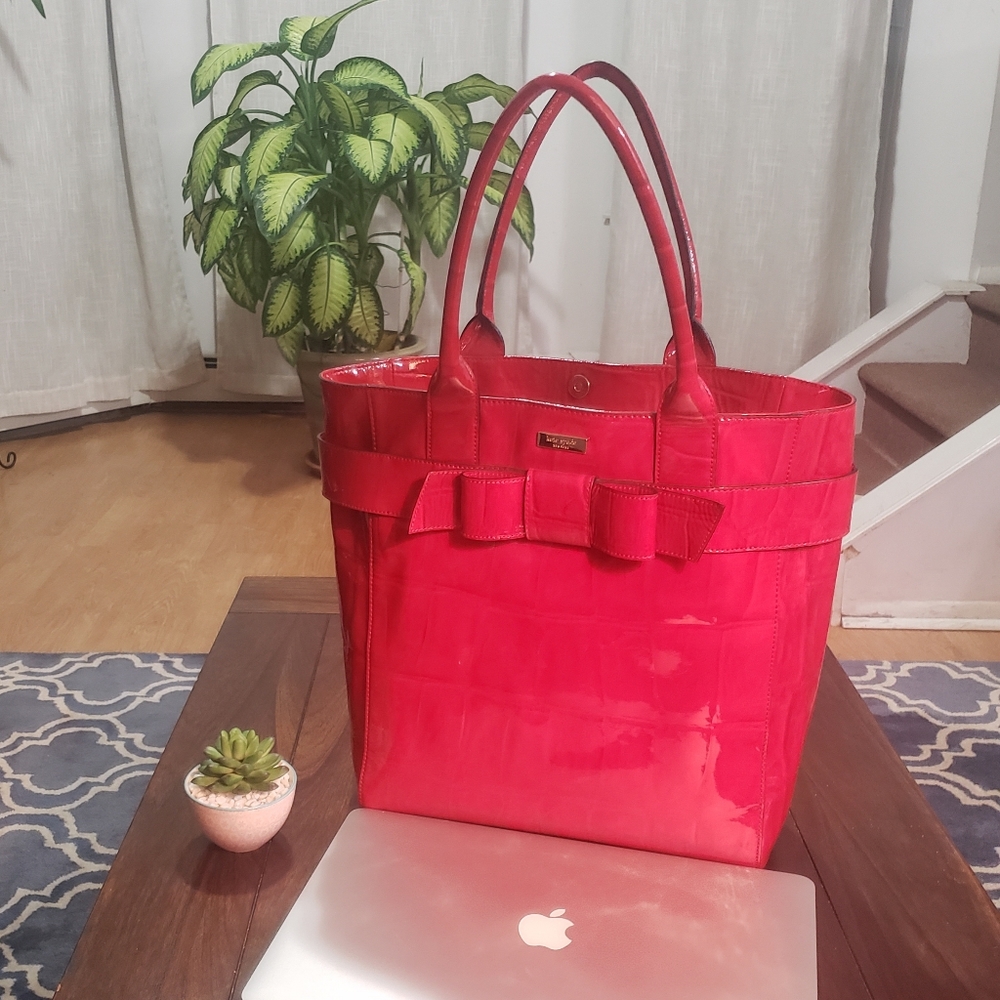 Kate Spade red patent leather tote.